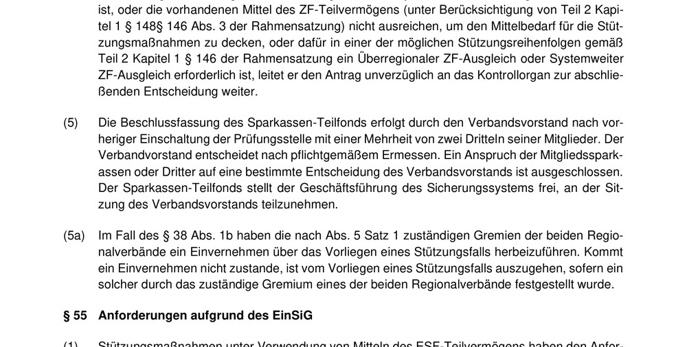 Ausschnitt aus der DSGV-Rahmensatzung mit dem Ermessens-Doppelsatz